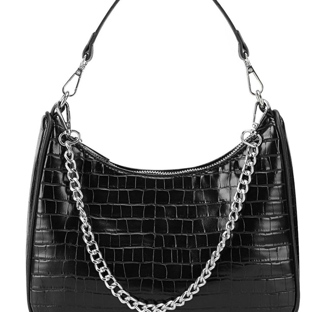 Shoulder Bags for Women, Trendy Crocodile Handbag Purses, Women’s Leather Crossb